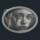 Girl with tears belt buckle<br><div class="desc">She sobbed up.</div>