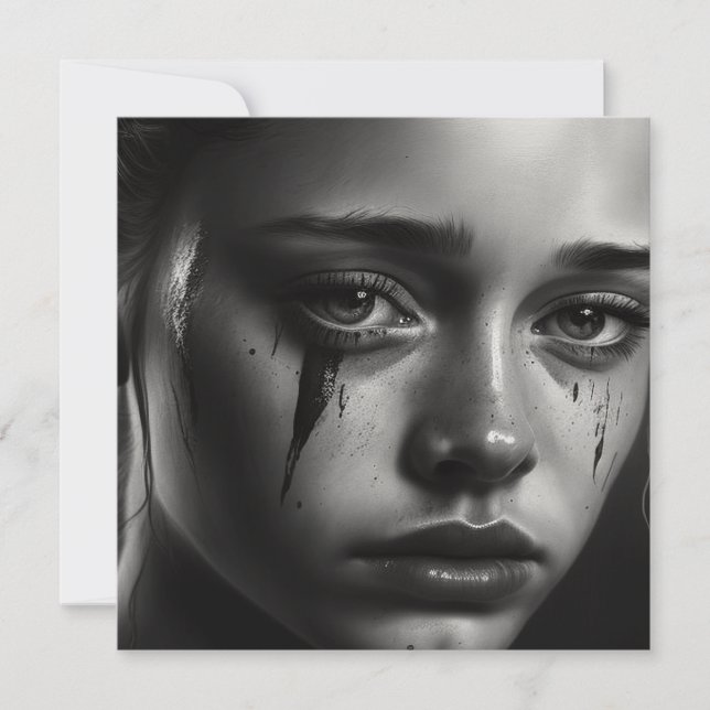 Girl with tears card (Front)