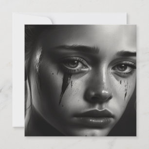 Girl with tears card