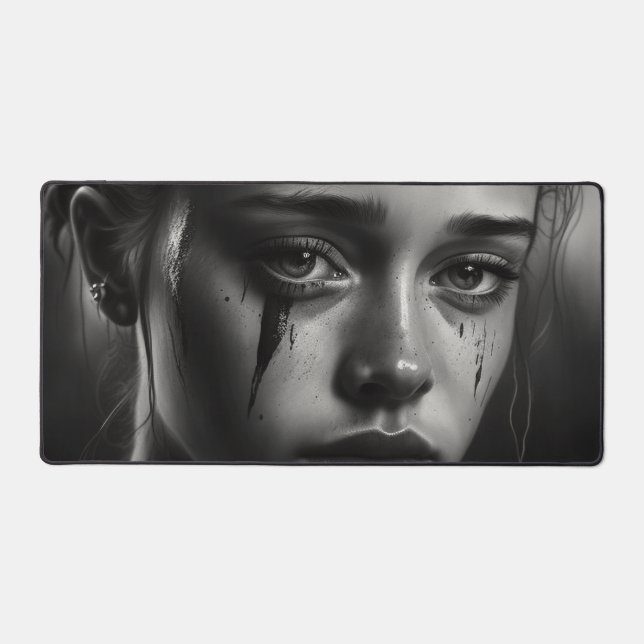 Girl with tears desk mat (Front)