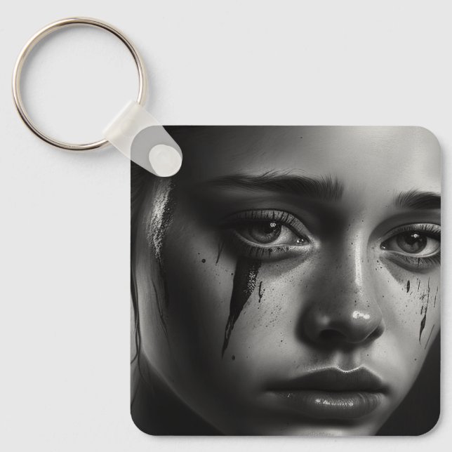 Girl with tears key ring (Front)