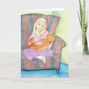 Girl with Teddy Bear Only One You Card