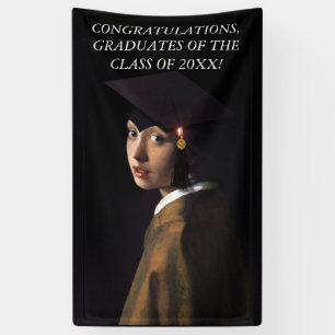 Girl with the Graduation Hat Banner