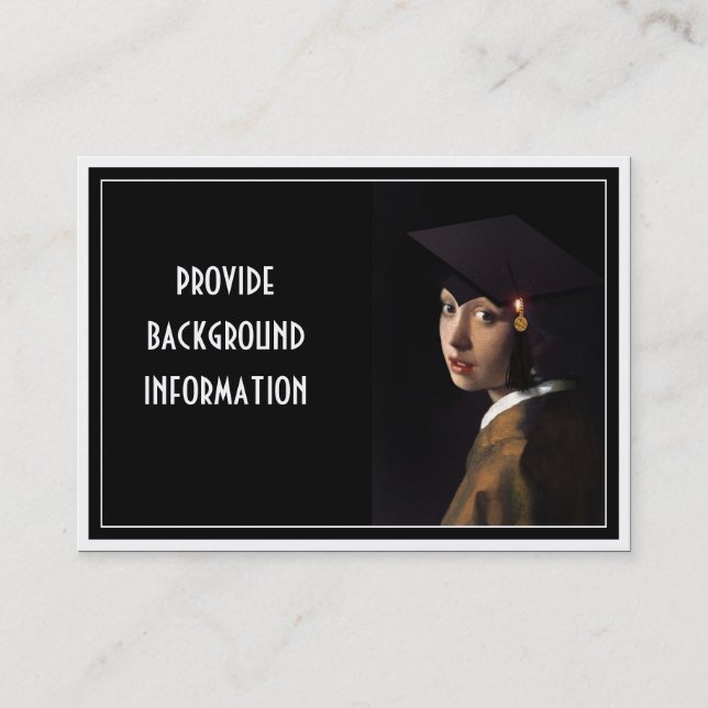 Girl with the Graduation Hat Calling Card (Front)