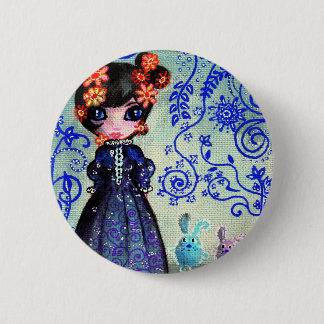 girl with the lapinous 6 cm round badge
