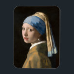 Girl with the pearl earring - Johannes Vermeer Magnet<br><div class="desc">Girl with the pearl earring (1665) by famous Dutch painter Johannes Vermeer,  the master of light.</div>