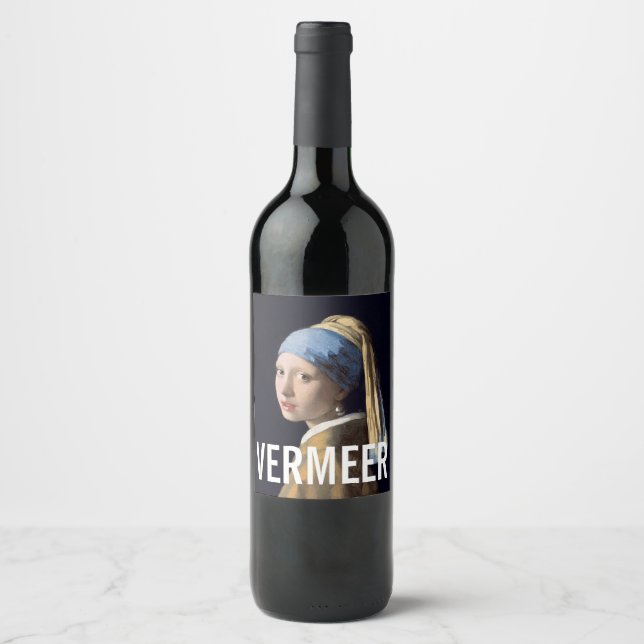 Girl with the Pearl Earring Vermeer  Wine Label (Front)