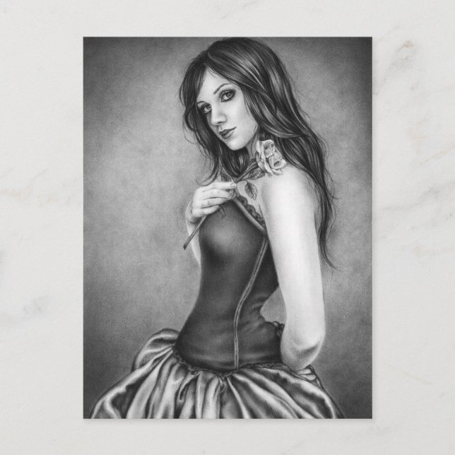 Girl with the rose Postcard (Front)