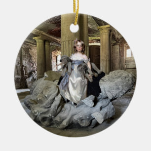 Girl with Toys Ceramic Tree Decoration