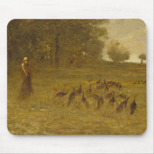 Girl with Turkeys Mouse Mat