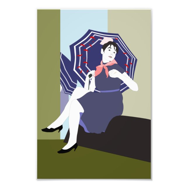 Girl with Umbrella Photo Print (Front)