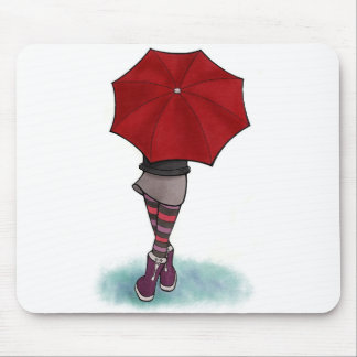 girl with umbrella rug mouse mat