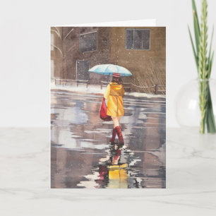 Girl with umbrella special card