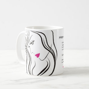 Girl with wavy hair Hairstyling branding icon Coffee Mug