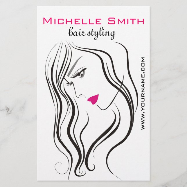 Girl with wavy hair Hairstyling branding icon Flyer (Front)