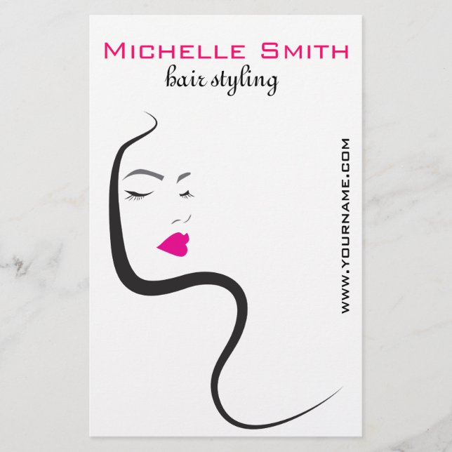 Girl with wavy hair Hairstyling branding icon Flyer (Front)