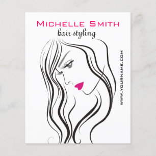 Girl with wavy hair Hairstyling branding icon Flyer