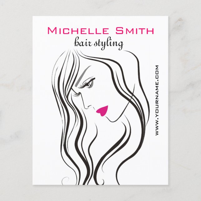 Girl with wavy hair Hairstyling branding icon Flyer (Front)