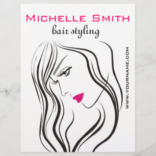 Girl with wavy hair Hairstyling branding icon Flyer