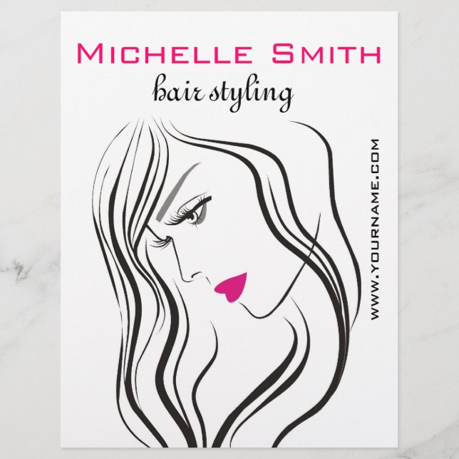 Girl with wavy hair Hairstyling branding icon Flyer (Front)