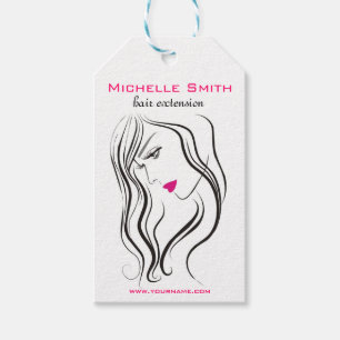 Girl with wavy hair Hairstyling branding icon Gift Tags