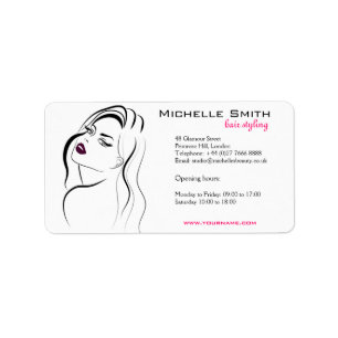 Girl with wavy hair Hairstyling branding icon Label