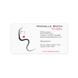 Girl with wavy hair Hairstyling branding icon Label