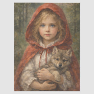 Girl with wolf tissue paper