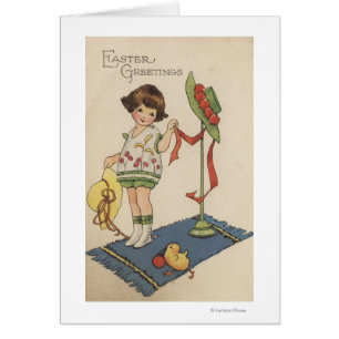 Girl with Yellow Hat and Chick