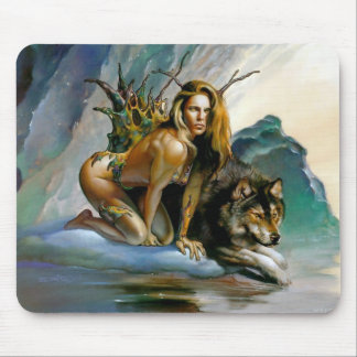 girl-wolf mouse mat