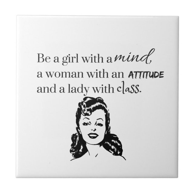 Girl, Woman, Lady quote Tile (Front)