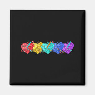 Girl Women's Yarn Crochet Knitting Funny Gift  Magnet