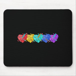 Girl Women's Yarn Crochet Knitting Funny Gift Mouse Mat