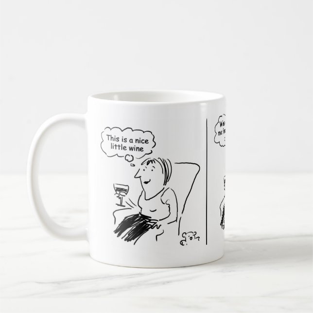 Girl Wonders if she can get Wine on Prescription Coffee Mug (Left)