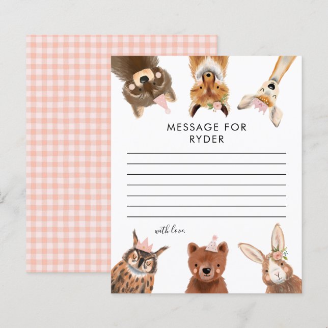 Girl Woodland Birthday Party Time Capsule  (Front/Back)