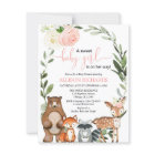 Girl woodland greenery blush floral baby shower