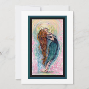 "Girl Worshiping."  Flat Card