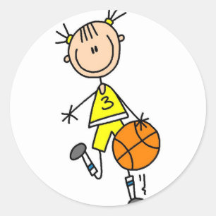 Girl Yellow Jersey Basketball Sticker