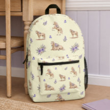 Girl Yellow Purple Horse Floral Pattern