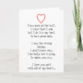 Girl, you know I love you! Card
