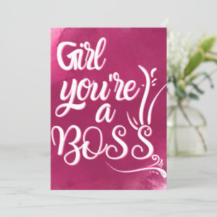girl you're a boss -lady boss quotes holiday card
