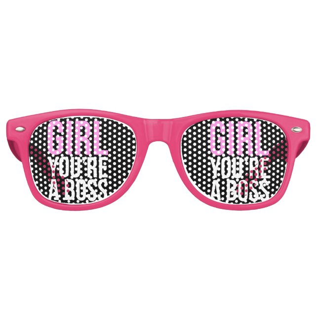 Girl you're a boss retro sunglasses (Front)