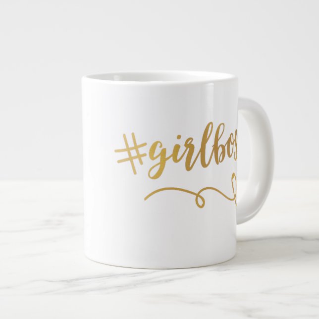#girlboss Coffee Mug With Heart (Front Right)