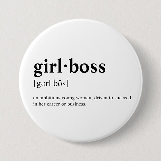 Girlboss - Dictionary meaning 7.5 Cm Round Badge (Front)