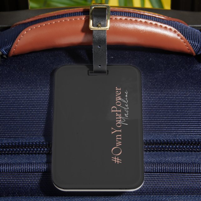 Girlboss Empowerment Gift - Personalised Name  Luggage Tag (Front Insitu 2)