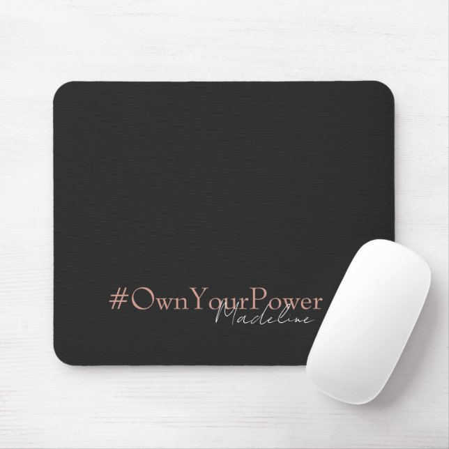 Girlboss Empowerment Gift - Personalised Name  -  Mouse Mat (With Mouse)