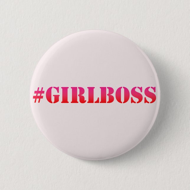 #GirlBoss - pink - Fun quote Button (Front)