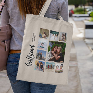 Girlfriend 9 Photo Collage Personalised Tote Bag