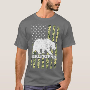 Girlfriend Bear Camping Hiking Camouflage USA Amer T-Shirt