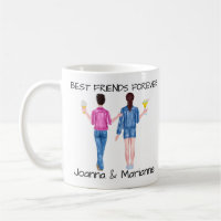 Girlfriend Best Friends Brunette Custom Watercolor